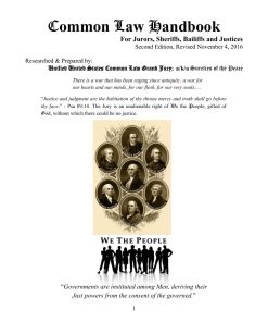 Common Law Handbook For Jurors Sheriffs Bailiffs and Justices Second Edition David E Robinson